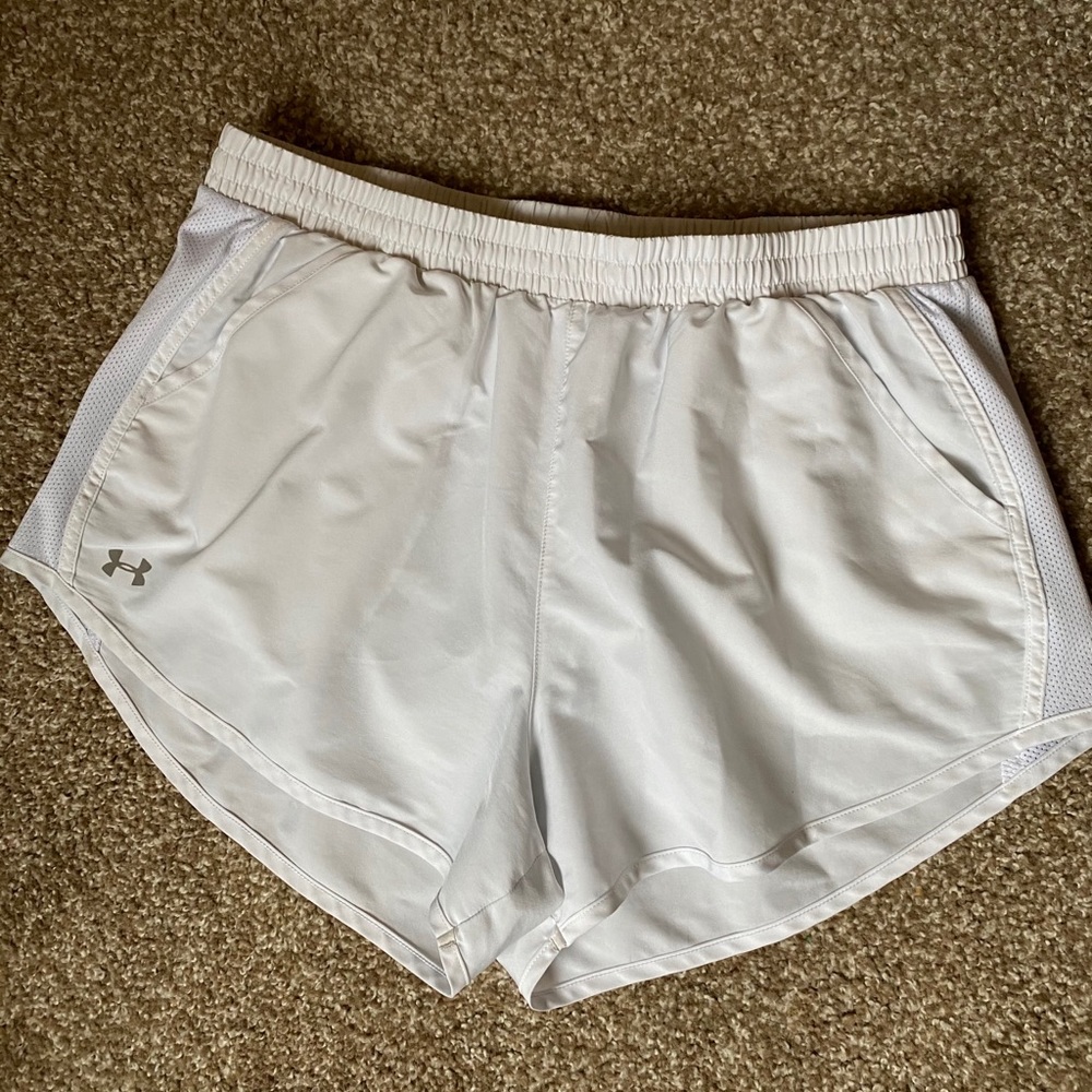 White Under Armor Shorts with Pockets!